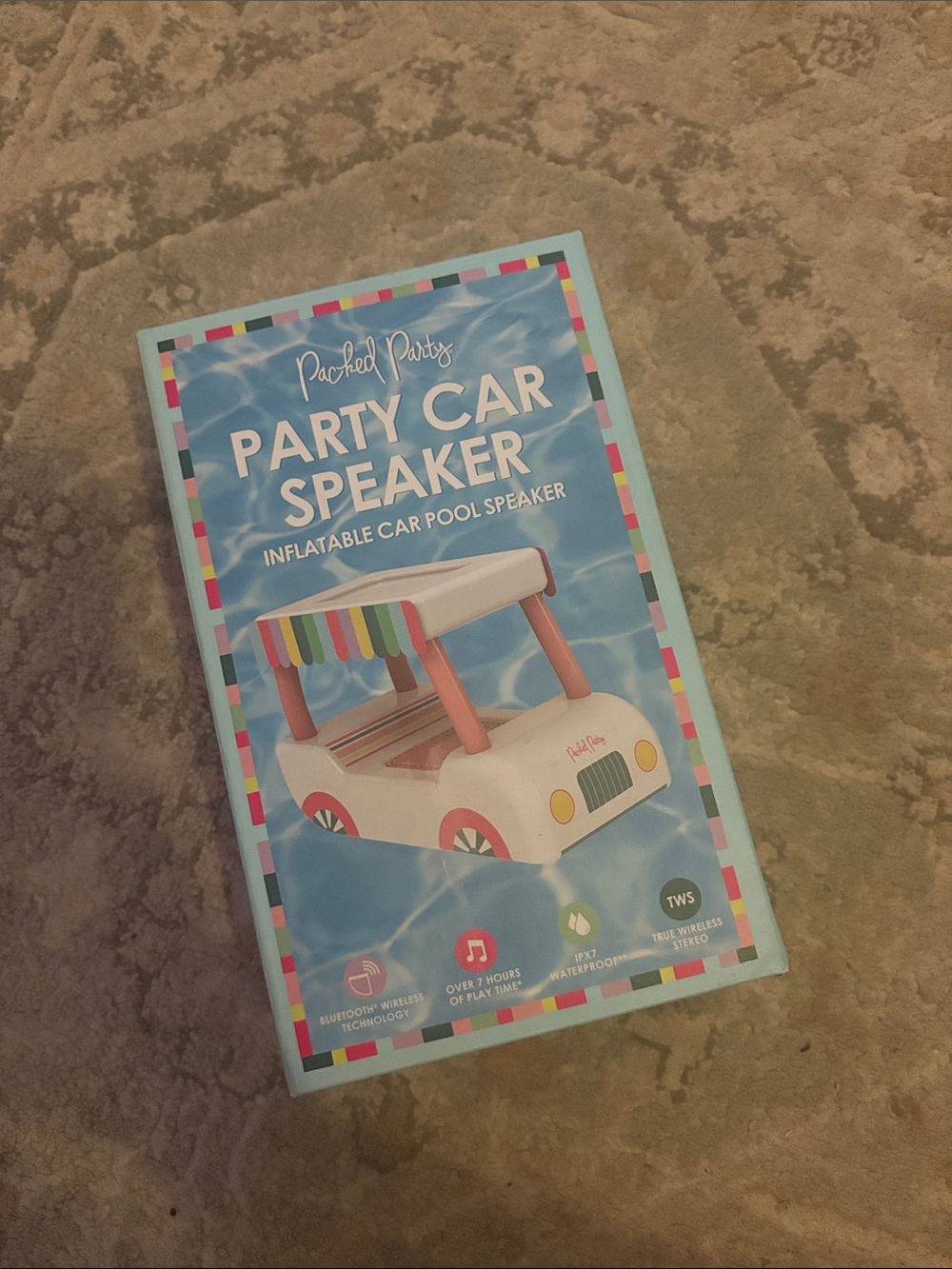 Packed Party White Inflatable Party Car Speaker with Multicolor Canopy